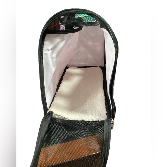 Pink Pet Carrier Tote Bag Dog‎ Cat Bone Paw Print Travel Comfort - Picture 5 of 15